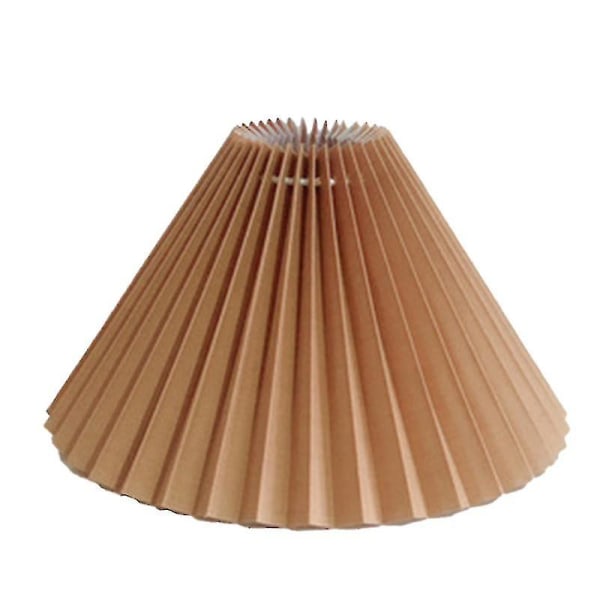 Plisserad lampskärm E27 cover i japansk stil tyg bordslampa takdekor (khaki)