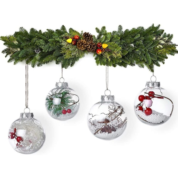 5 st 60 mm runda genomskinliga glaskulor julgranskulor genomskinliga glas fyllbara ornamentkulor för julfest