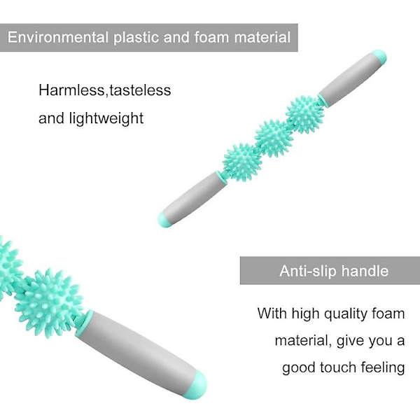 Fascia muskelrulle - Cellulitmassager - Fascia rulle för celluliter och ömma muskler - Nacke, ben, rygg, kroppsrulle djupvävnadsmassageverktyg