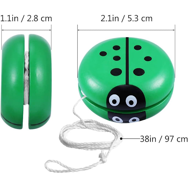5 st Trä-YoYo Leksaker, Klassisk YoYo Boll Tidig Utbildande YoYo Födelsedagsfest Favoritpresenter För Barn