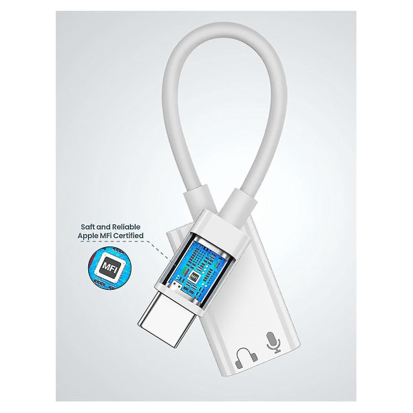 USB C till för gränssnitt Hörlursljudadapter för 15 Pro Max, typ C hane till hona för gränssnitt