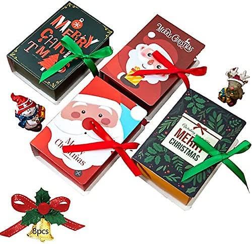 8-pack julklappslådor, små presentförpackningar, godis julklappsförpackningar