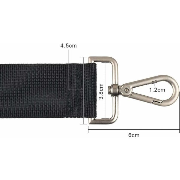 GetRich - Erstatning for fleksibel metalbælteskulderrem (sort, 133 cm)