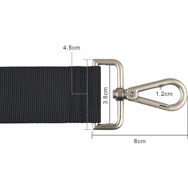 GetRich - Udskiftning til fleksibel metalbælte skulderrem (sort, 133 cm)