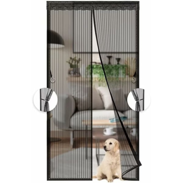 Fantasy valkoinen magneettinen hyttysverkko oven mesh täysin suljettu oviparveke helppo asentaa 150x220cm