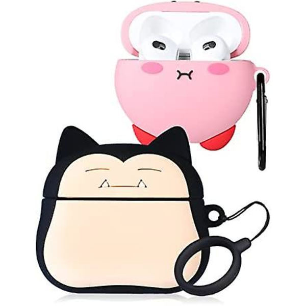 2-pack Gkv-fodral för AirPods 3, för Airpod 3 (2021), Unik Rolig Kul Kawaii Söt 3D-tecknad Design Air Pods 3:e generationens Silikonfodral för Flickor