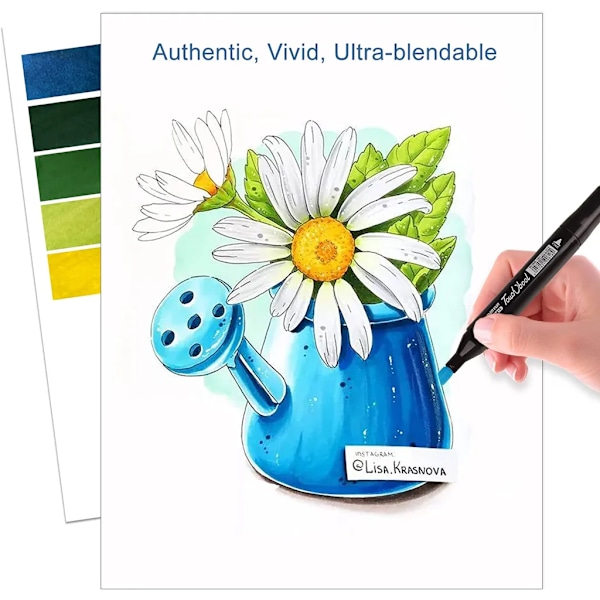 Highlighter Twin Tip Sketch Marker Pens Set med bärväska Graffitipennor - 60 färger
