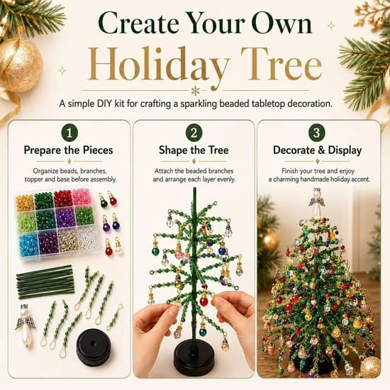 DIY Juletræssæt med perler, 3D krystalperle julepynt - Efterårsstil Groen XXS