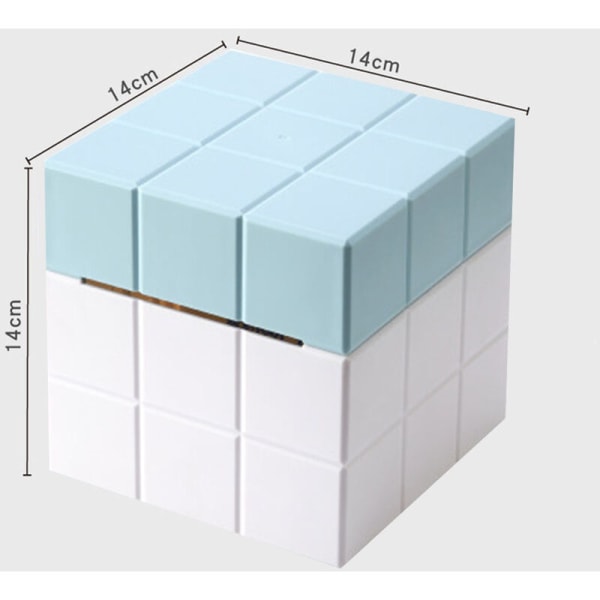 Creative Cube pehmopaperirasia Pehmopaperirasia Säilytysrasia Pehmopaperilaatikon kansi Cover neliönmuotoinen pehmopaperirasiapidike pohjalla, vaaleansininen