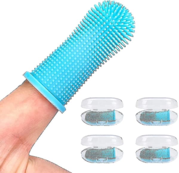 Hundtandborste 4-pack, fingertandborstkit -9