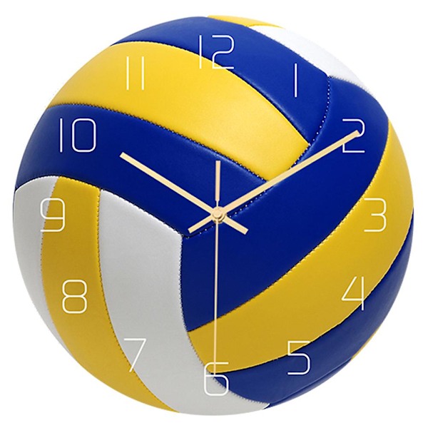 Volleyball Design Klocka Kreativ Väggklocka Mute Rörelse Dekorativ Väggdekor Tyst Klocka för Vardagsrum Sovrum Studie
