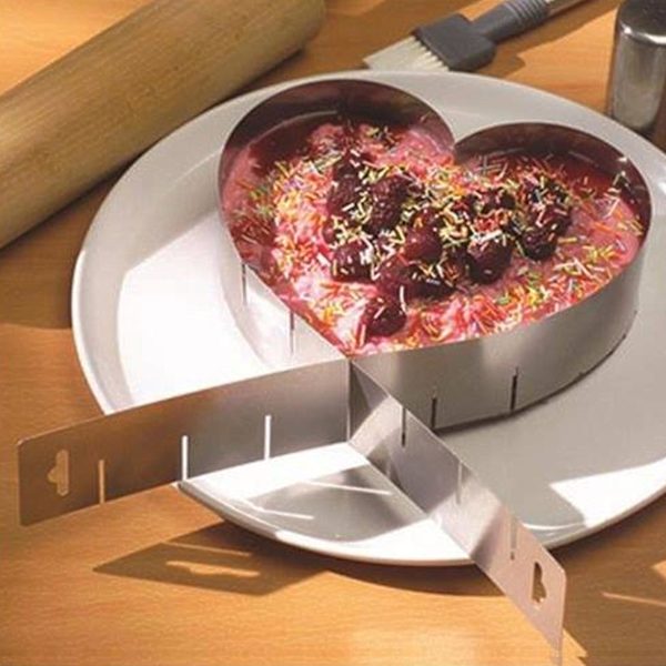 Hjerteformet kageform i rustfrit stål, DIY, anti-rust design, multifunktionelt bageværktøj
