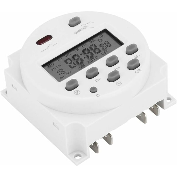 Tidsbrytare 12VDC 16A Programerbar Digital Elektronisk LCD Tidsreläbrytare LCD Digital Mikrodator Mini Kontroll Strömförsörjning Timerbrytare CN101A