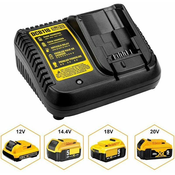 Lämplig för Dewalt laddare 18650 batteriladdare 3A snabbladdning svart och gul