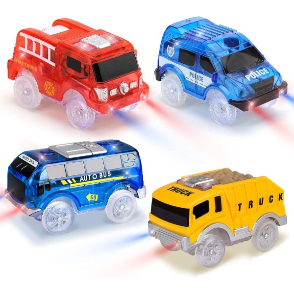 4-pack barn leksaksbil spårbil med 5 LED-ljus Racing Förpackning 2