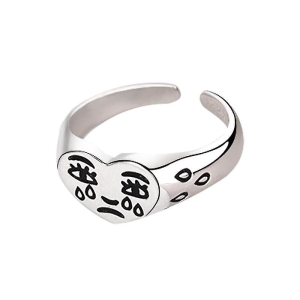 Retro Face Open Ring-1 (Storlek: a914)