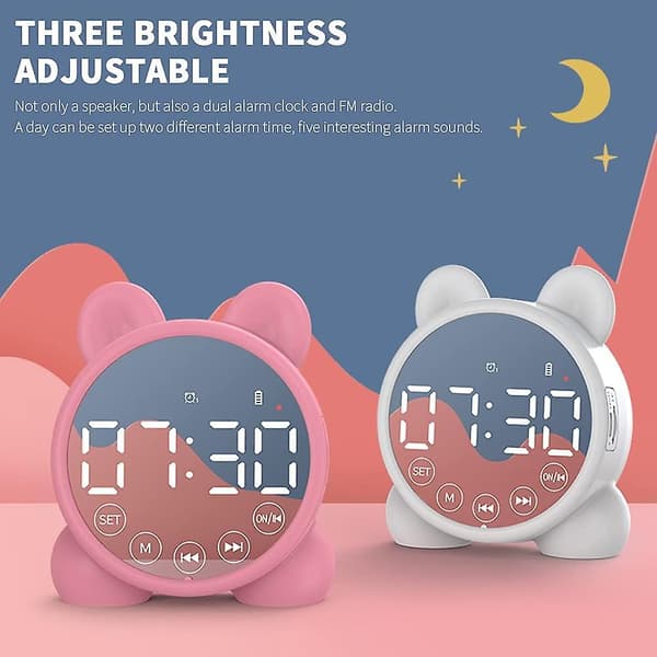 Digital väckarklocka, Bluetooth-högtalare, väckarklocka stereo LED-skärm Bluetooth hem barn väckarklocka