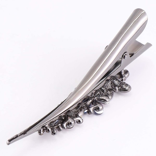 1PCS Rhinestone Duckbill Clip Kvinnors Krokodil Hårklämma Lång Duckbill Clip Näbbklämma (Mörkblå)