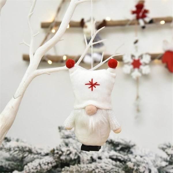 Ansiktslös gammal man hänge julgran dekoration kreativa docka hänge docka vit