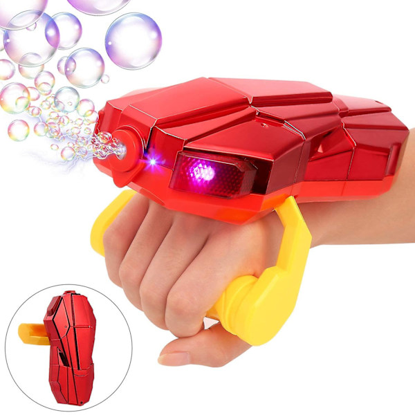 Handhållen bubbelmaskin med ljus, automatisk LED-bubbelblåsare