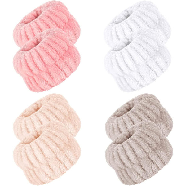 8 st Spa Handledsband Microfiber Handledsband Handledsband För Tvätta Ansiktet Absorberande Handledsband Handledsband För Kvinnor Flickor Förhindra Vätska