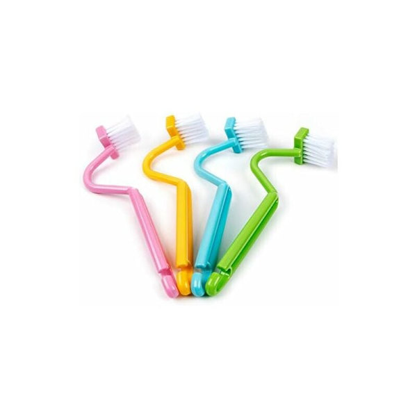 Arc Toalettborste Böjd Huvud Rengöringsborste för Sanitära Hörn 4-Pack (Gul, Blå, Grön, Rosa)