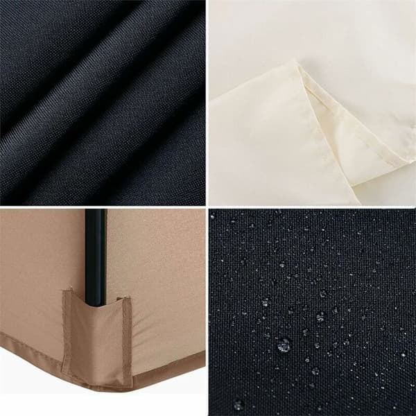 1 Parasollöverdrag, 6 spröt, vattentätt polyestertyg, UV-beständigt, för strand och pool, Khaki.