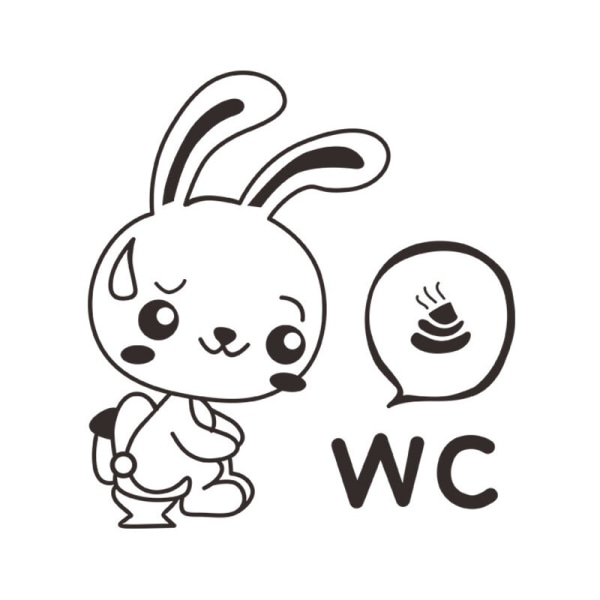 Tegnefilm kanin toiletklistermærker Sjove toiletvægklistermærker til tegneseriedyrs badeværelsesdekoration