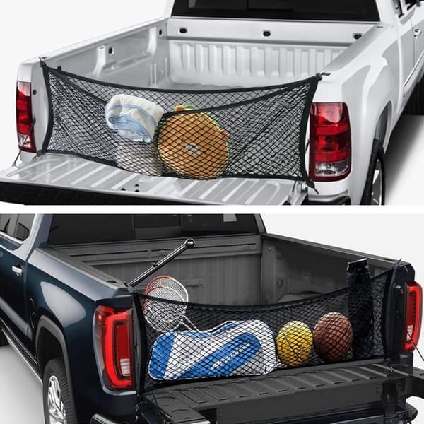 1 opbevaringsnet, 8 ABS-kroge, 2550d polyester, elastisk 46x153 cm, til varevogn, SUV, autocamper.