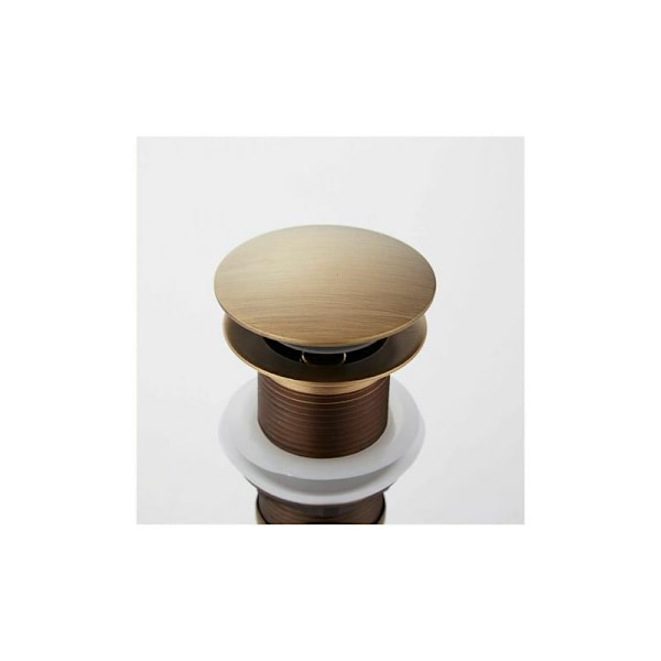 Pop-up retro håndvask afløb prop, bronzeret messing afløbsklikker uden overløb, universel håndvask afløbsventil, håndvask sifon uden overløbshul, poleret