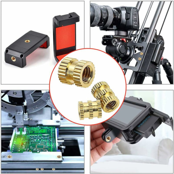 Indsatsgevind indvendigt gevind M2 ????M3 M4 M5 messing gevindbøsninger til 3D-print 330 stk.
