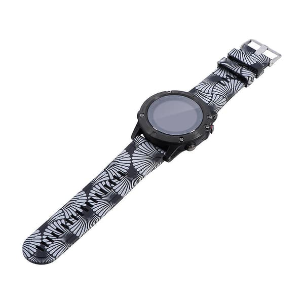 För Garmin Fenix 5x Quick Release Silikon Tryckt Rem Svart