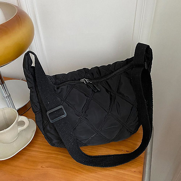 Rutiga Mode Casual Väska Messenger Väska 2022 Julgåva Svart