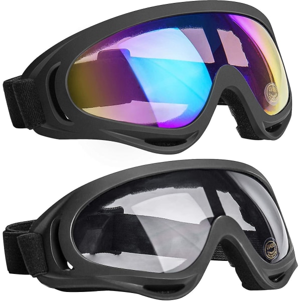 Skidglasögon, Wruas 2-pack Skidåkning Snowboardglasögon för Wruas Barn Män Kvinnor Pojkar Flickor, Wruas Uv400 skydd