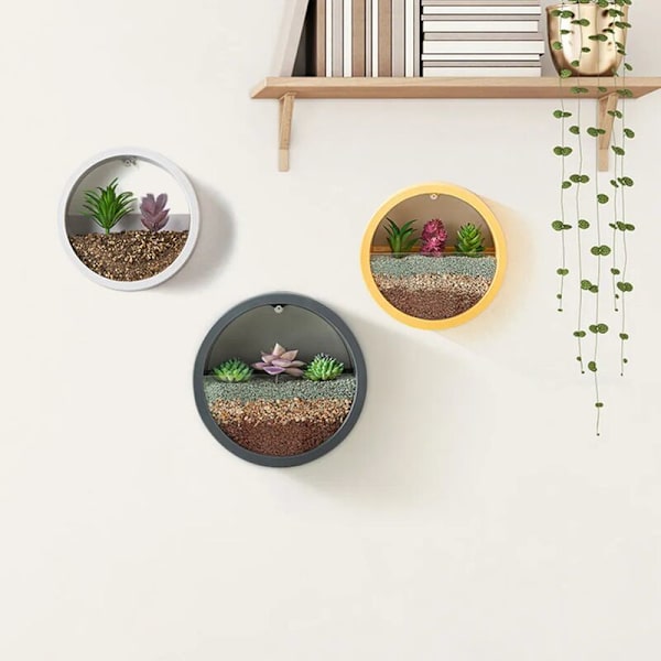 Succulent Planter - Hållbar Dekorativ Vattentät Hängande Hydroponisk Kruka för Balkong Svart XL