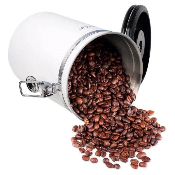 Schramm® kaffeburk 1800 ml i 10 färger med doseringssked Höjd: 19cm Kaffeburkar Kaffeburk av rostfritt stål, färg: matt vit