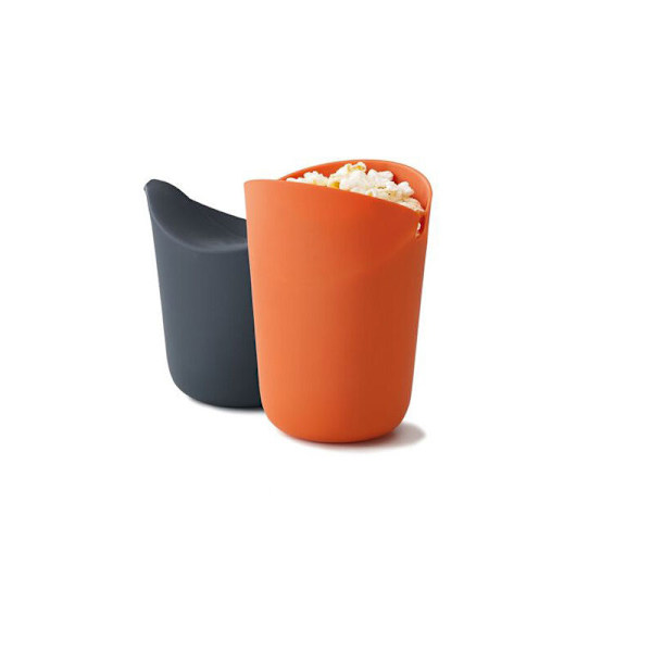 2 Mikrovågsugnspopcorn Cone - Orange / Grå