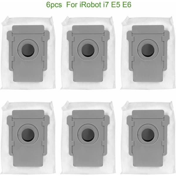 6 stk. Clean Auto gulvposer til Roomba i7 + i7 / Plus + s9 / Plus E5 E6 E7 støvsuger, reservedele, trådløs støvsugerpose