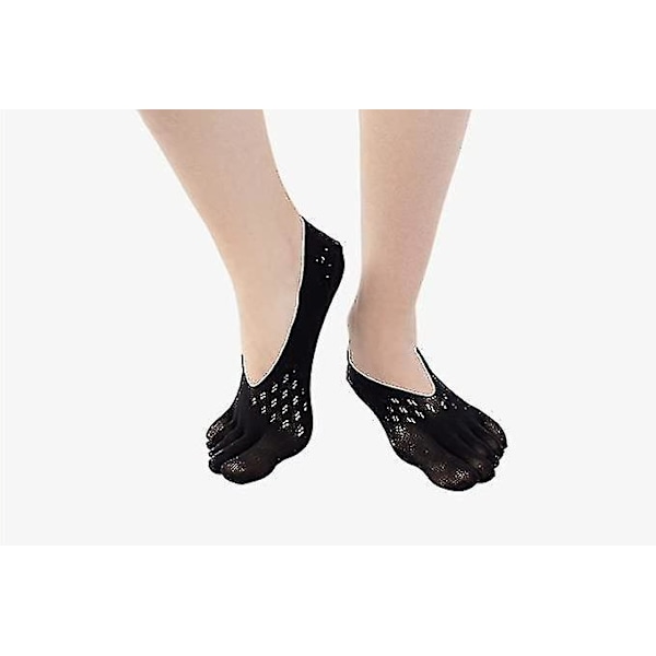 Dam Fem Tår Sockor Mjuka Och Andningsbara Fem Finger Sockor Ortopedisk Kompression No Show-4