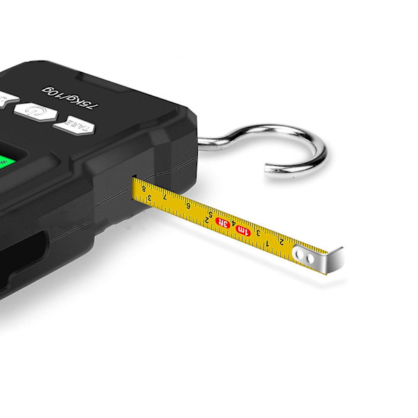165lb/75kg Bakgrundsbelyst LCD-skärm Bärbar Elektronisk Balans Digital Fiskhake Kranvåg