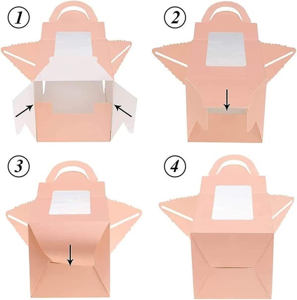 Julkopp transparent fönster kakpresentask (rosa, blå) 24 stycken