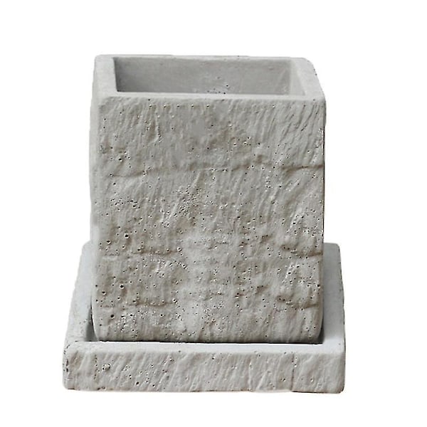 1 set Cement Blomkruka Med Bricka