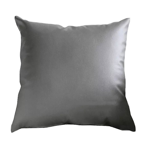 Kuddfodral i enfärgat, mjukt konstläder för soffa 45cmx45cm 5 färger