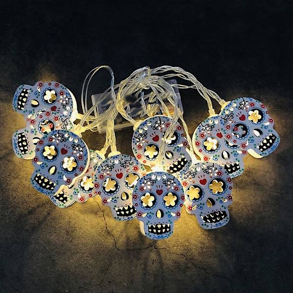 Skull Light String 10 Lights 1,65m-batteri TypD