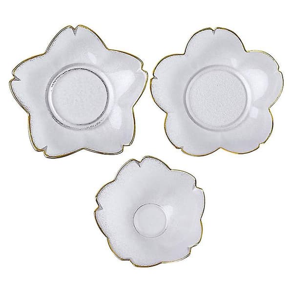 3 st Glas Desserttallrikar