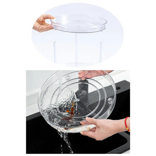 Lazy Susan Snurrbord, Snurrbord Kök Kylskåpsarrangör, 23,5x3,6cm 360 Roterande Kryddställ för Garderob, Badrum, Under Diskho, Klar