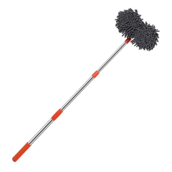 Biltvättmopp 360 Retractable Dubbelskikts Biltvättborste Chenille Mikrofiber Biltvättborste Med Teleskopisk -4
