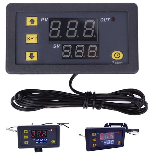 12V 20A W3230 LCD Digital Termostat Controller Regulator Højtemperaturalarm