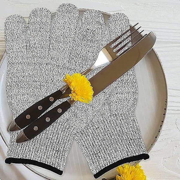 Anti-cut handskar, arbetshandskar, livsmedelskvalitet högpresterande skyddsnivå 5, träkapning (medium)