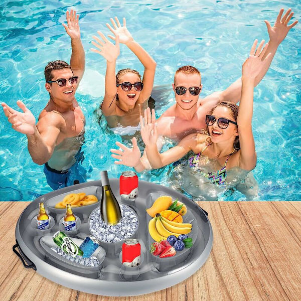 Uppblåsbar dryckeshållare T-Audace simbassäng flytande bricka PVC flytande ölhållare uppblåsbar bricka flytande bar spa för strandvatten poolpartyleksaker